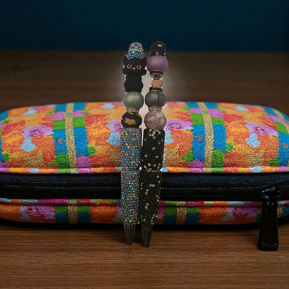 Colorful Beaded Pens Set Of 2